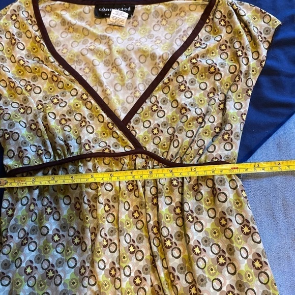 Connected Apparel 70’s Inspired retro green patterned women’s dress size 12 - Picture 5 of 12